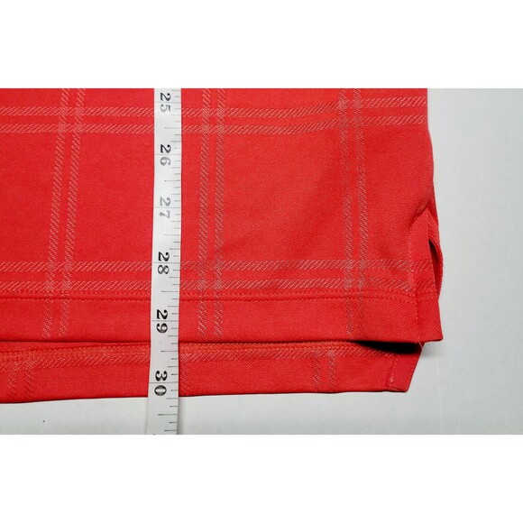 NIKE Golf Dri-Fit DA2969-631 Vapor Texture Plaid Red Orange Polo Shirt NWOT - Picture 5 of 10